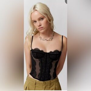 Urban Outfitters Out From Under Modern Love Corset‎ – Black, Size L, EUC